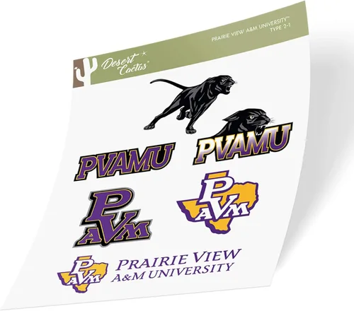 Vista 3 de Desert Cactus Prairie View A&M University Panthers PVAMU - Calcomanías de vinilo para botella de agua para laptop, hoja de recortes de automóvil, T2