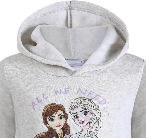 Vista 3 de Disney Frozen - Conjunto de 2 piezas con capucha y leggings para niñas, color azul y gris