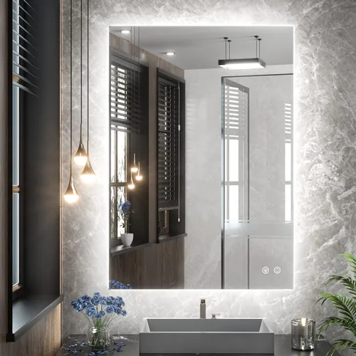 Vista 11 de TETOTE - Espejo retroiluminado para baño con luz, botón táctil regulable y función antivaho (horizontal o vertical)