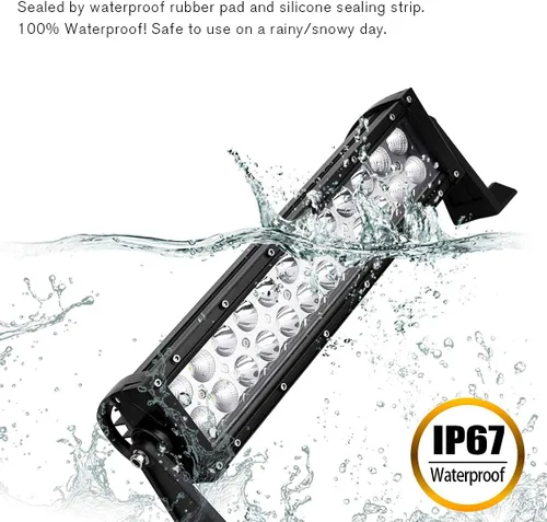 Vista 5 de LED Light Bar, YITAMOTOR 2PCS 72W 14Inch LED Work Light Spot Flood Combo LED Light Pods Offroad 12V Driving Light Fog Lamp Boat Light Waterproof