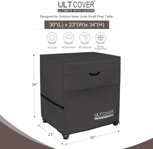Vista 2 de ULTCOVER - Funda impermeable para mesa de preparación de 30 pulgadas Keter Unity pequeña portátil, cubierta de estación de preparación para gabinete