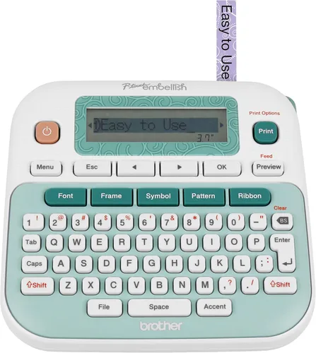 Brother P-Touch Embellish Ribbon & Tape Printer PT-D215e,White