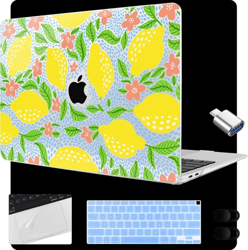 Vista 26 de MEEgoodo Funda para MacBook Air de 13.3 pulgadas 2021 2020 2019 2018 A2337 M1 A2179 A1932, carcasa para laptop para MacBook Air M1 con cubierta
