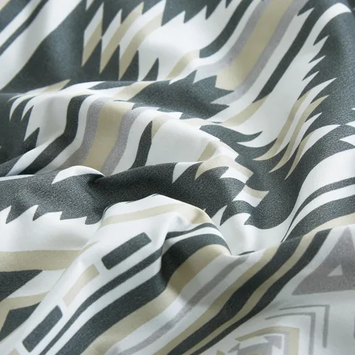 Vista 6 de Chezmoi Collection Zella - Juego de edredón de 2 piezas con motivo geométrico del suroeste, ropa de cama de microfibra lavada con estampado