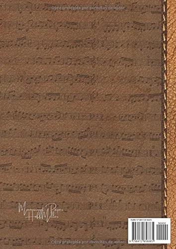 Vista 2 de Cuaderno de música - Libreta de pentagramas A4 Papel pentagramado para escribir composiciones musicales. Pauta musical N3 (Spanish Edition)