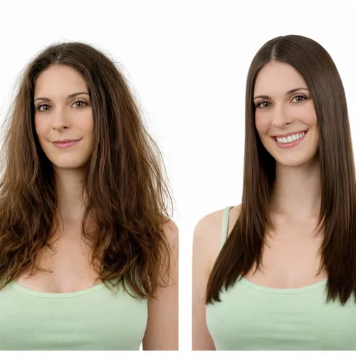 Vista 6 de Complejo de alisado capilar con queratina brasileña (2x 120ml) - Tratamiento duradero con aceite de argán para resultados profesionales de alisado