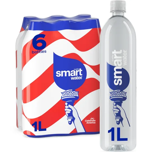 Smartwater Agua potable empaquetada, 33.8 onzas líquidas (paquete de 6)