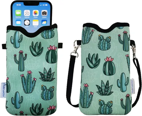 Vista 32 de Tainada Funda Estuche Bolsa de Neopreno para Teléfono para Hombres y Mujeres con Correa Cruzada/Cordón para el Cuello para iPhone 17/16/15 Pro Max