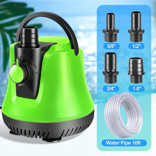 Vista 2 de Bomba de sumidero sumergible, bomba de agua con flujo ajustable, bomba de cubierta de piscina sobre el suelo, bomba de extracción de agua portátil