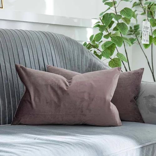 Vista 43 de Juego de 2 fundas de almohada de terciopelo suave negro de 14 x 14 pulgadas para sofá, cama, sala de estar, fundas decorativas de lujo cuadradas