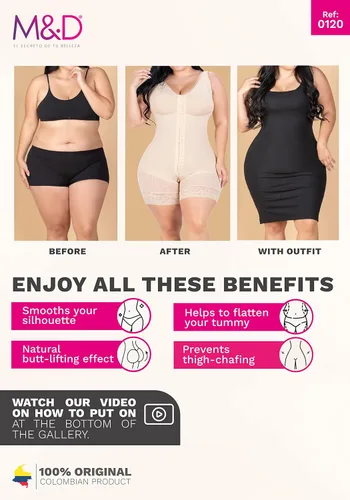 Vista 5 de M&D 0120 Fajas Colombianas Reductoras y Moldeadoras moldeador de cuerpo completo para mujer