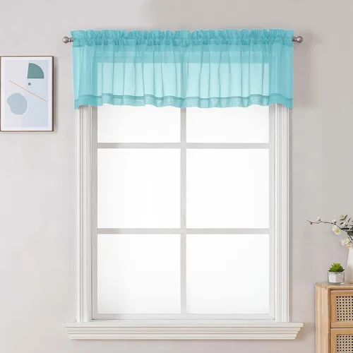 Chyhomenyc Cenefas traslúcidas para ventanas, cortinas pequeñas filtrantes de luz para sala de estar, baño, café, lavandería, sótano, cortina de