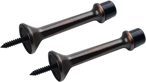 Vista 12 de Triumph Hardware Tope de puerta de bronce antiguo rígido resistente de 3 pulgadas con punta de goma suave, tope de puerta sólido de metal