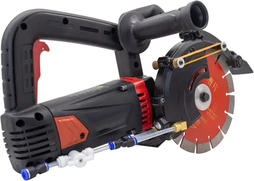 Vista 5 de Sierra eléctrica para hormigón de 8'', 4800W, ranurador de pared, cortadora de hormigón para ladrillo, pared de hormigón, granito, mármol, azulejo