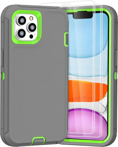 Vista 9 de Funda diseñada para iPhone 11 Pro Max [protección resistente 3 en 1 de cuerpo completo] con 2 protectores de pantalla, funda protectora resistente
