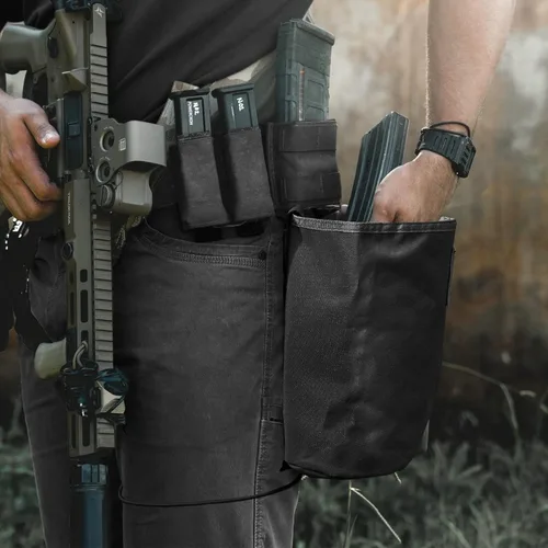 Vista 6 de Bolsa de volcado para cinturón táctico Molle Mag, enrollable, plegable, herramienta de revista, bolsa de almacenamiento de cintura.