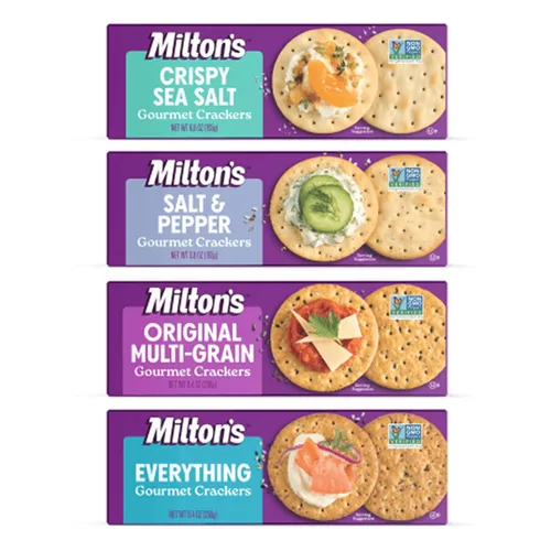 Vista 8 de Milton's Gourmet Crackers, Sal y Pimienta - Verificado por el Proyecto No-GMO, Ingredientes Naturales, Kosher, Excelente para Tablas de Charcutería
