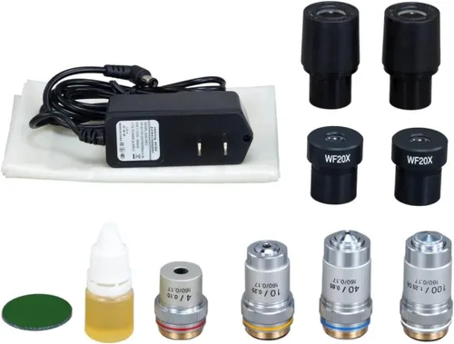 Vista 4 de OMAX Microscopio compuesto biológico trinocular 40X-1600X con la luz reemplazable del LED