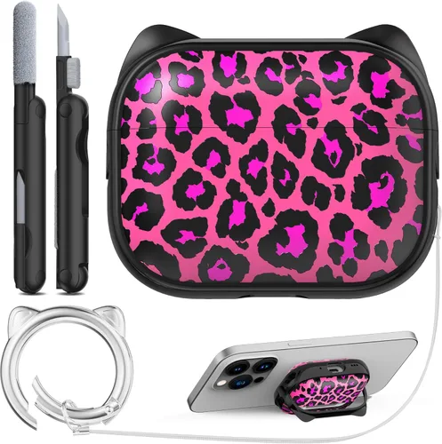 Vista 22 de RFUNGUANGO AirPods Pro - Funda transparente de TPU suave con kit de limpieza y llavero, compatible con Magsafe, funda protectora compatible