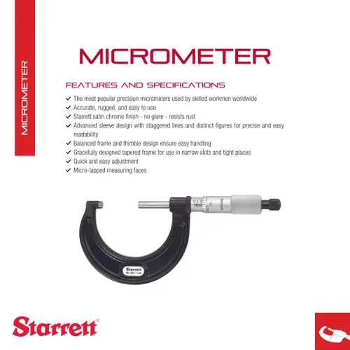 Vista 3 de Starrett Micrómetro digital exterior, rango de 0-1", graduación de .0001" American Pride
