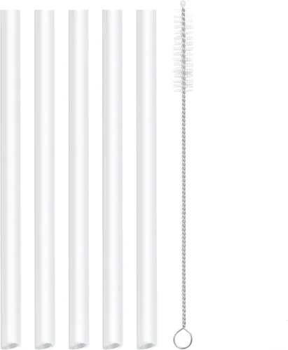 Vista 7 de CampTek Pajitas de repuesto compatibles con botella YETI Rambler de 26 oz con aislamiento al vacío, incluye 5 pajitas sin BPA, 1 cepillo de limpieza