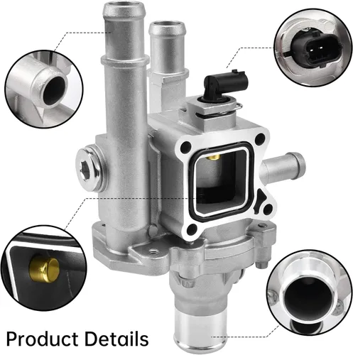 Vista 5 de EVIL ENERGY Carcasa del termostato del refrigerante del motor, kit de termostatos de aluminio compatible con Chevrolet Cruze 2011-2016 2012-2018