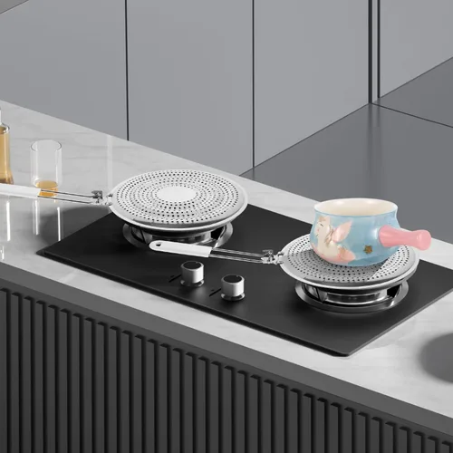 Vista 9 de DECHOUS Soporte para ollas de estufa Almohadilla de aislamiento de calor Difusor de calor de placa de inducción Difusor de calor para placa