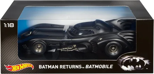 Vista 2 de Hot Wheels El coleccionista Batman regresa el vehículo fundido a presión Batmobile (escala 1:18)