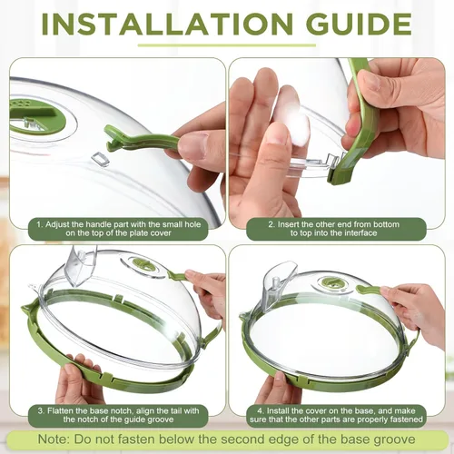 Vista 4 de Blushtier Paquete de 2 cubiertas 2 en 1 para salpicaduras de microondas de 10 pulgadas para alimentos con vapor de agua, cubiertas transparentes