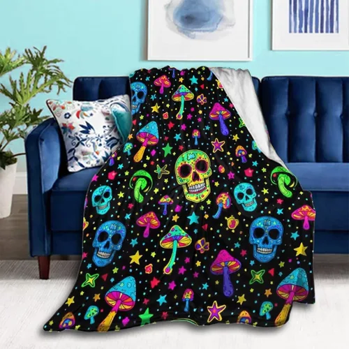 Vista 23 de Unqiue - Mantas mullidas para adolescentes, niños y niñas, manta cómoda para cama, sofá, compatible con atrapasueños de búho, arcoíris, mantas