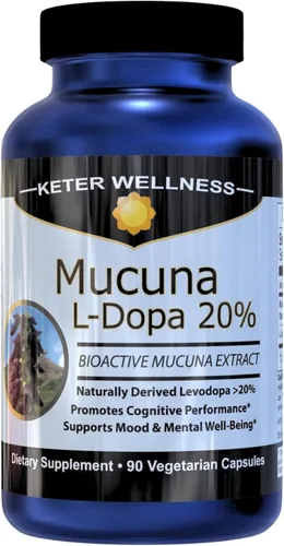 Mucuna Pruriens 20% L-Dopa – Standardized Velvet Bean Extract for Natural Dopamine, Focus & Mood Support – Pure 8:1 Concentrated Herbal Supplement –