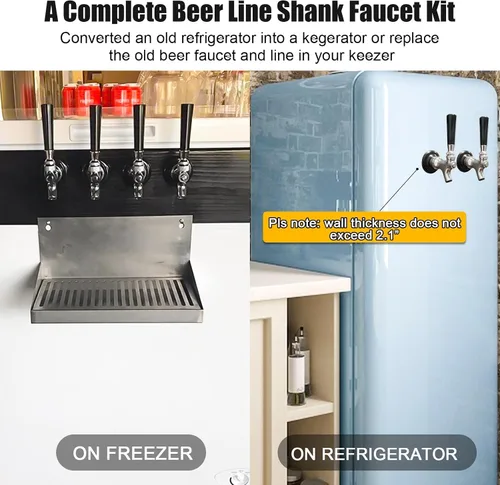 Vista 4 de Kit de grifo de vástago de cerveza de barril de cerveza de 3 pulgadas, vástago de grifo de cerveza de cierre automático, llave de piezas