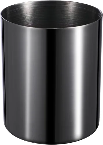 Portalápices negro para escritorio, taza de lápiz de acero inoxidable, taza para bolígrafos, maceta de floreros, soporte para brochas de maquillaje,