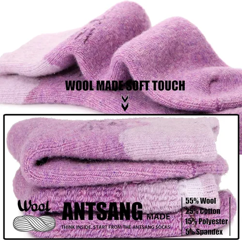 Vista 3 de Calcetines de lana para niños 6 pares calcetines gruesos para inviernonieve calcetines térmicos