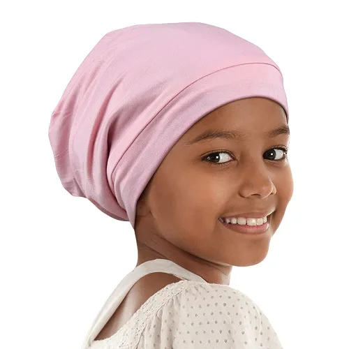 Vista 7 de Alnorm Gorro de dormir rizado para niña, gorro de satén con banda elástica cómoda ajustable para adolescentes, niños grandes, niños