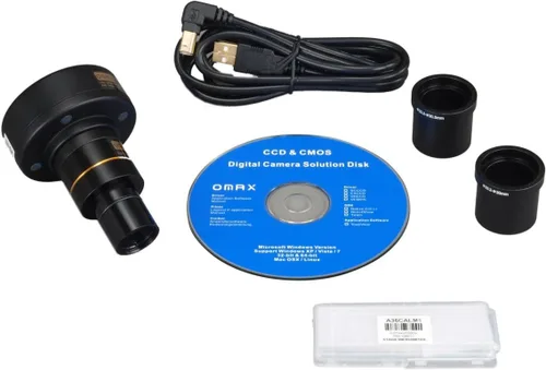 Vista 2 de OMAX Cámara digital de microscopio USB de 10.0MP con software avanzado y diapositiva de calibración (Windows 8 y 10, Mac OS X, compatible con Linux)