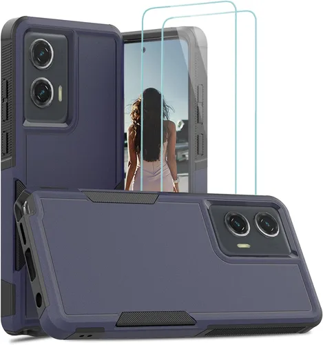 Vista 38 de Jeylly para Moto G Stylus 5G 2021 Funda con [2 Pack] Protector de Pantalla de Vidrio Templado, Protección Grado Militar Anti-Arañazos, Funda