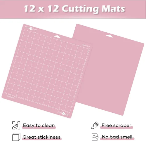 Vista 4 de HTVRONT Alfombrillas de corte con agarre de tela, paquete de 2 alfombrillas de corte de 12 x 12 pulgadas compatibles con Cricut Maker 3/Maker