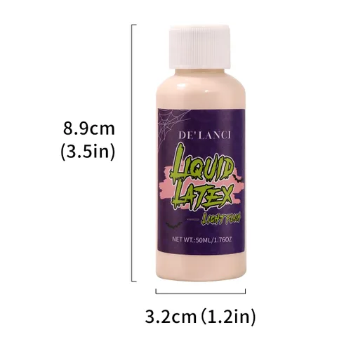 Vista 5 de Liquid Latex SFX Makeup, Light Flesh Face Paint for Scar Wound Peel, 50ml Light Fresh