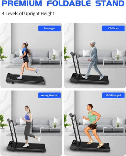 Vista 2 de Walking Pad Treadmill Under Desk,Walking Pad for Office Home,Portable Mini Treadmill,2 in 1 Walking Jogging with Remote Control, LED Display