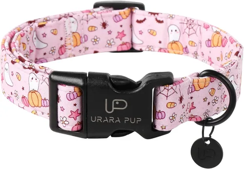 Vista 25 de Collar de Navidad para perro, collar de algodón para cachorros, hembras, perros o gatos, cómodo collar para perro con hebilla de metal duradera