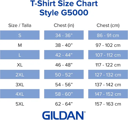 Vista 5 de Gildan, G5000 - Camiseta de algodón grueso para hombre, paquete múltiple