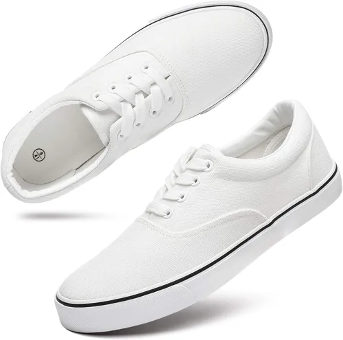 yageyan Zapatos de lona para caminar con cordones para hombre, zapatillas casuales de moda