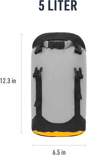 Vista 5 de Sea to Summit eVac Bolsa de compresión impermeable, saco de compresión impermeable, 5 litros, gris de alta resistencia