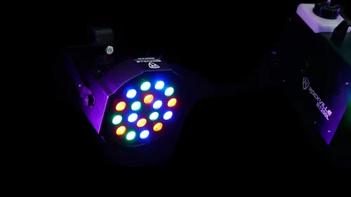 Vista 8 de (4) Rockville RockPAR50 LED RGB Compact Par Can DJ/Club DMX Wash Light+Dual Bracket