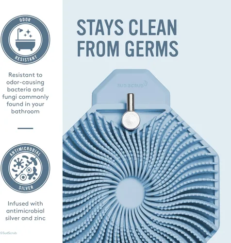 Vista 2 de Sud Scrub® Gancho de ducha antimicrobiano, ganchos autoadhesivos para pared de ducha, ganchos de pared extraíbles resistentes, ganchos para colgar