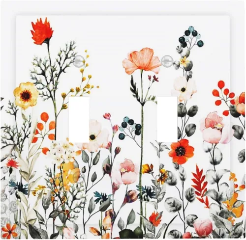 Vista 25 de Taupe Beige Marrón Gris Abstracto Arte 1-Banda Interruptor de Luz Doble de Recepción Placa de Pared Toma Cubiertas Eléctricas Decorativas Modernas