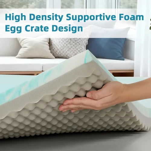 Vista 7 de SAPHREAS Cubrecolchón de espuma viscoelástica de 3 pulgadas tamaño individual con funda de colchón suave y ventilada, cubrecolchón de cama para caja