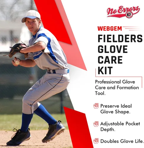 Vista 5 de No Errors WebGem Fielder’s Glove Care System – Formation & Break-in Tool for Baseball Mitts, Holds Shape, Essential Gear, Gift for Players