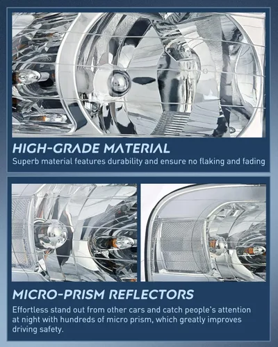 Vista 6 de Nilight Conjunto de faros delanteros Led DRL para Dodge Ram 2002-2005 15002003 2004 2005 Dodge Ram 2500 3500, carcasa ahumada, reflector transparente